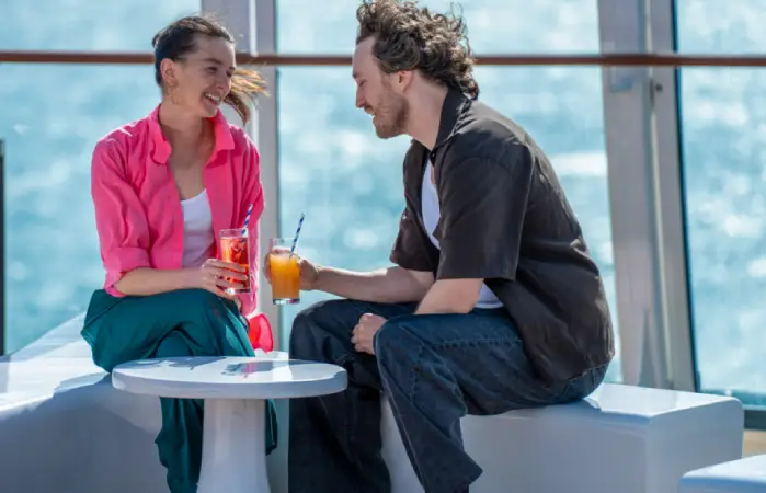 couple drinking outside