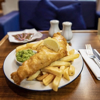 Fish and chips on a ferry to Scotland with P&O Ferries