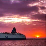 P&O Mini Cruise sailing at sunset