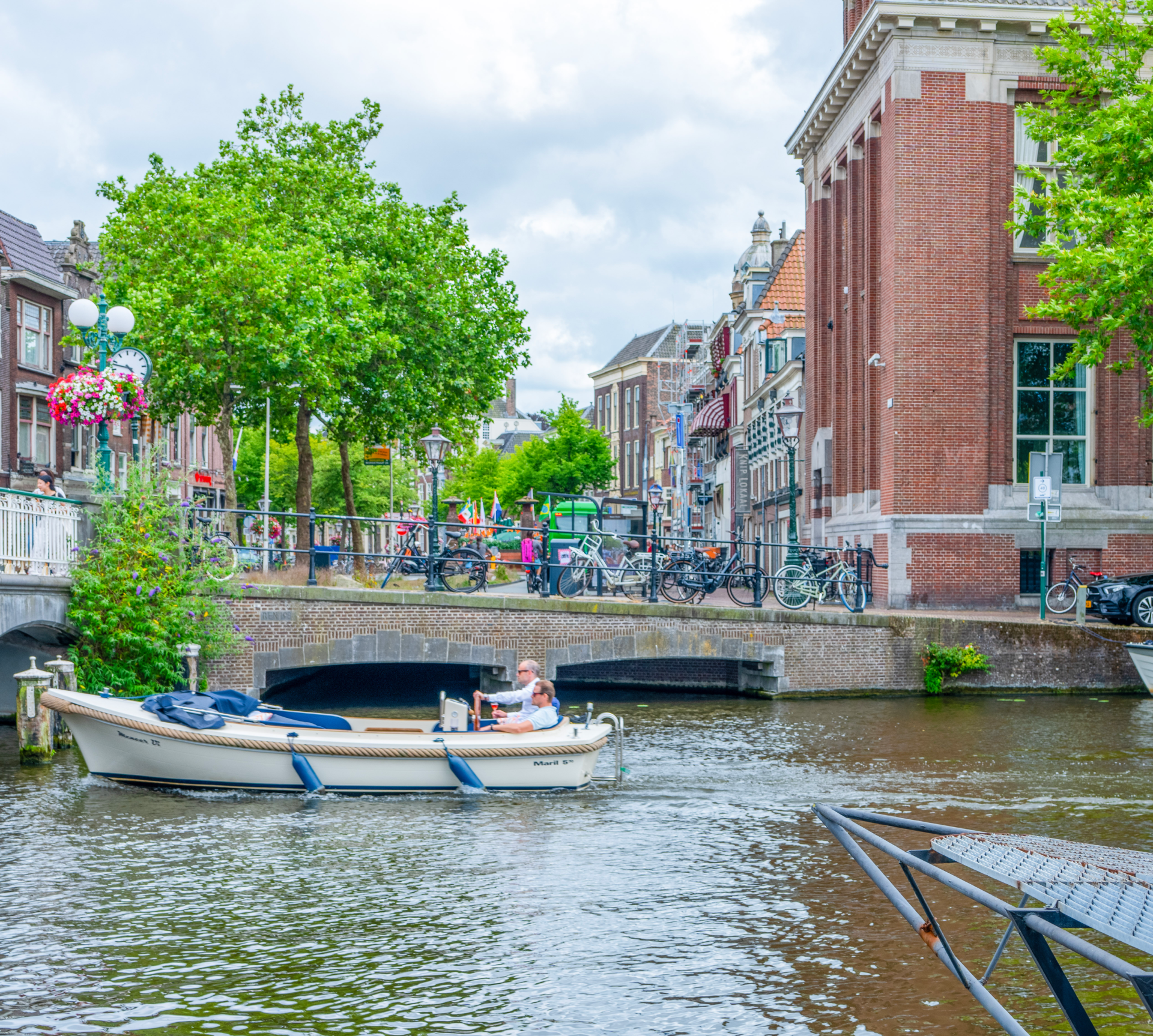 Leiden Canal with boat