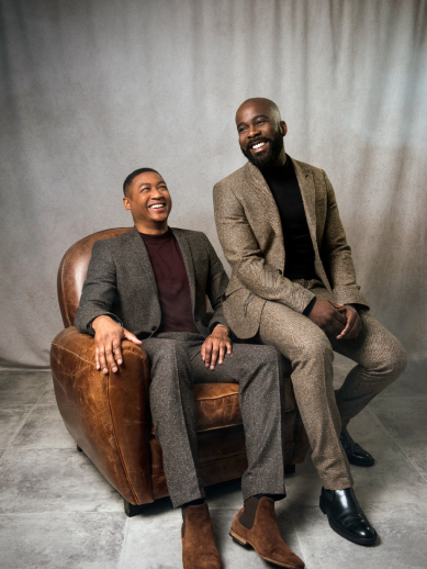 Rickie and Melvin sat down on leather chair