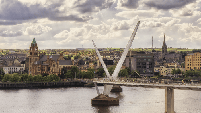 River Foyle Bridge in the city of Derry in Ireland